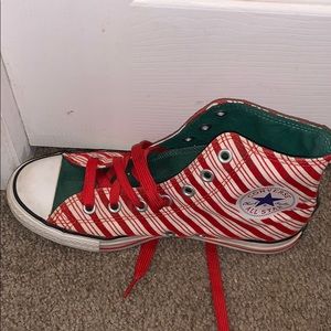 Candy Cane Hi Top Converse